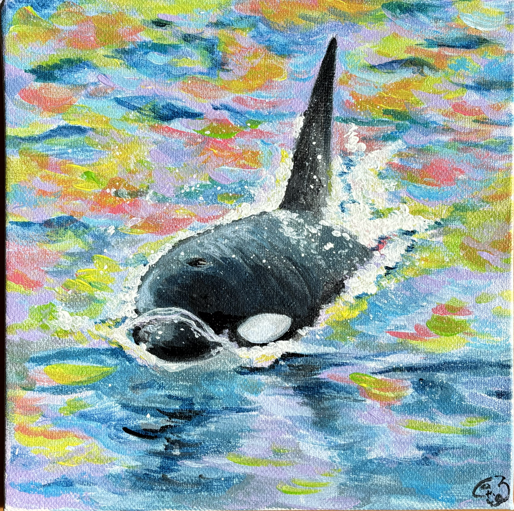 北極海』18×18cm アクリルガッシュ | Shachiru. Additional