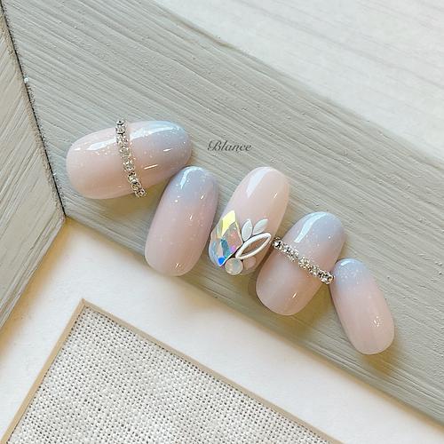 お客様完成品 グラデーション ブルーネイル 推し ネイルチップ グラデーション/ニュアンス/マグネット/ブルー/ジェルネイル