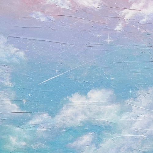 癒やしのヒーリング絵画＊夢色　銀河鉄道　虹色　夜空　リラクゼーション 麗しの空