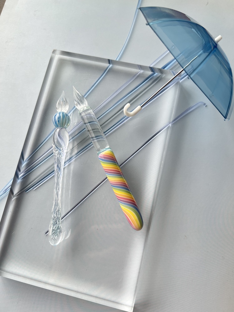 ぐり工房✖︎色華硝子 雨のガラスペン | iroka glass studio