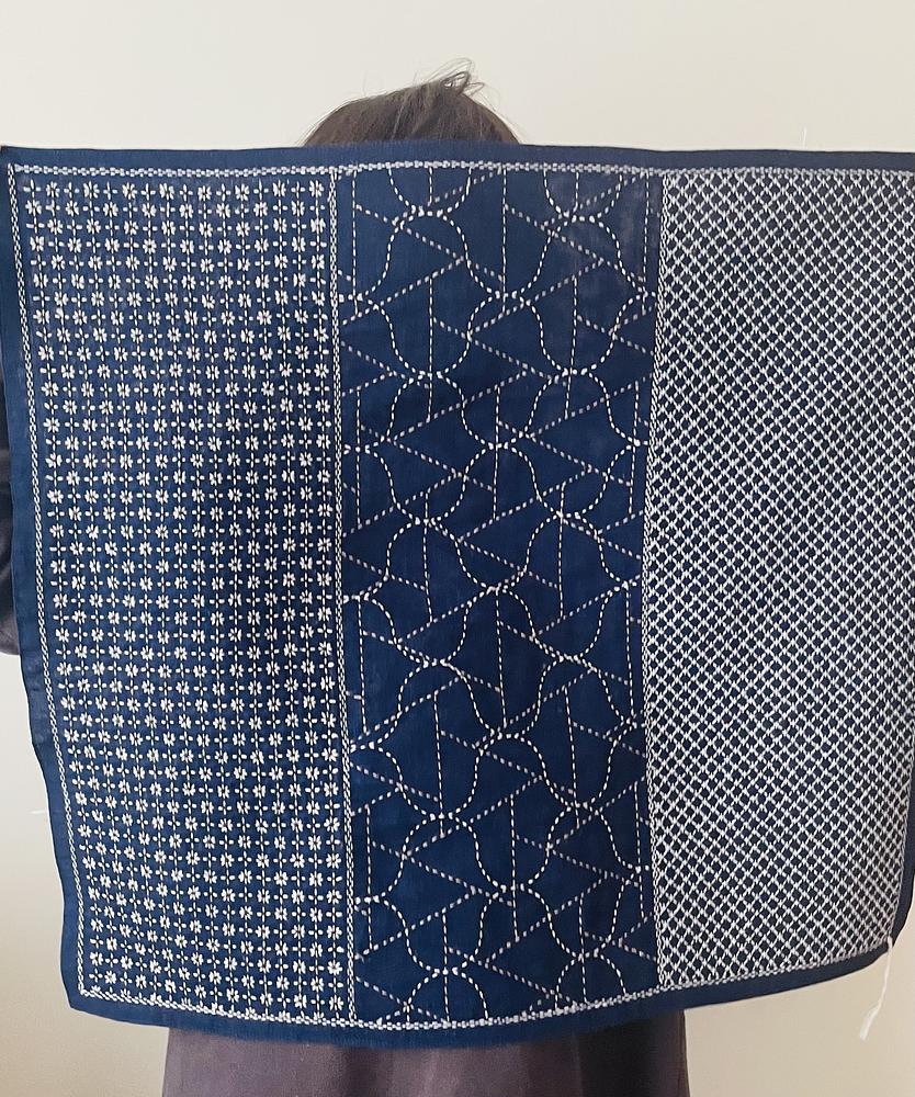 総刺し子の風呂敷（フルオーダー） by mamekoneedlework | JAPAN