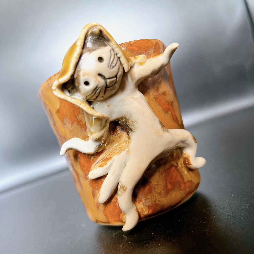 猫又の湯吞み 妖怪陶器 by ガラダ堂 | JAPAN HANDMADE Auction
