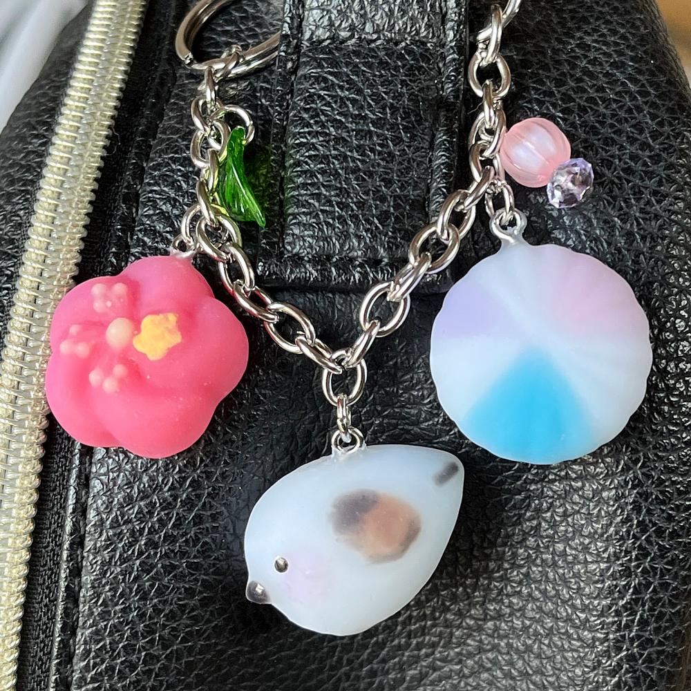 シマエナガ❤抹茶白玉ぜんざい❤ハンドバッグ❤ハンドメイド シマエナガ❤抹茶白玉ぜんざい❤ショルダーバッグ❤ハンドメイド