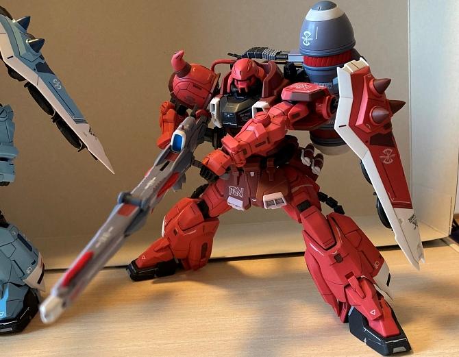 完成品 ガンダム MG 1/100 塗装済み改修完成品 ザク・ウォリアー 