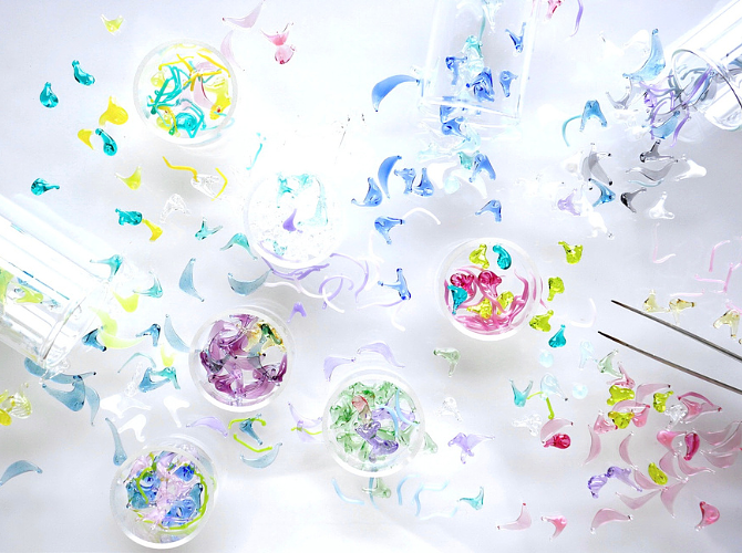 紫陽花の万華鏡 オリジナルポッド by GlassNique(グラスニーク
