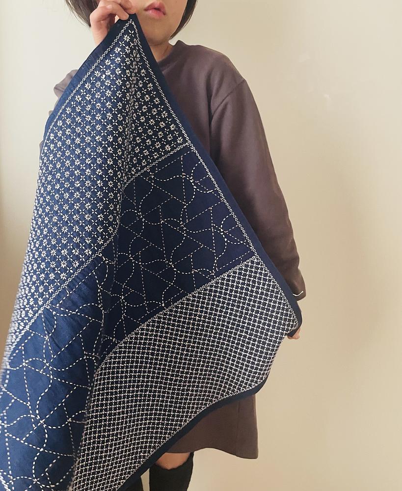 総刺し子の風呂敷（フルオーダー） by mamekoneedlework | JAPAN