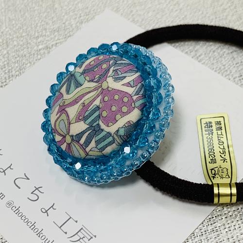 ハンドメイド ヘアゴム 刺繍 リバティ　No.1600 ハンドメイド ヘアゴム 刺繍 リバティ No.1600 ハンドメイド