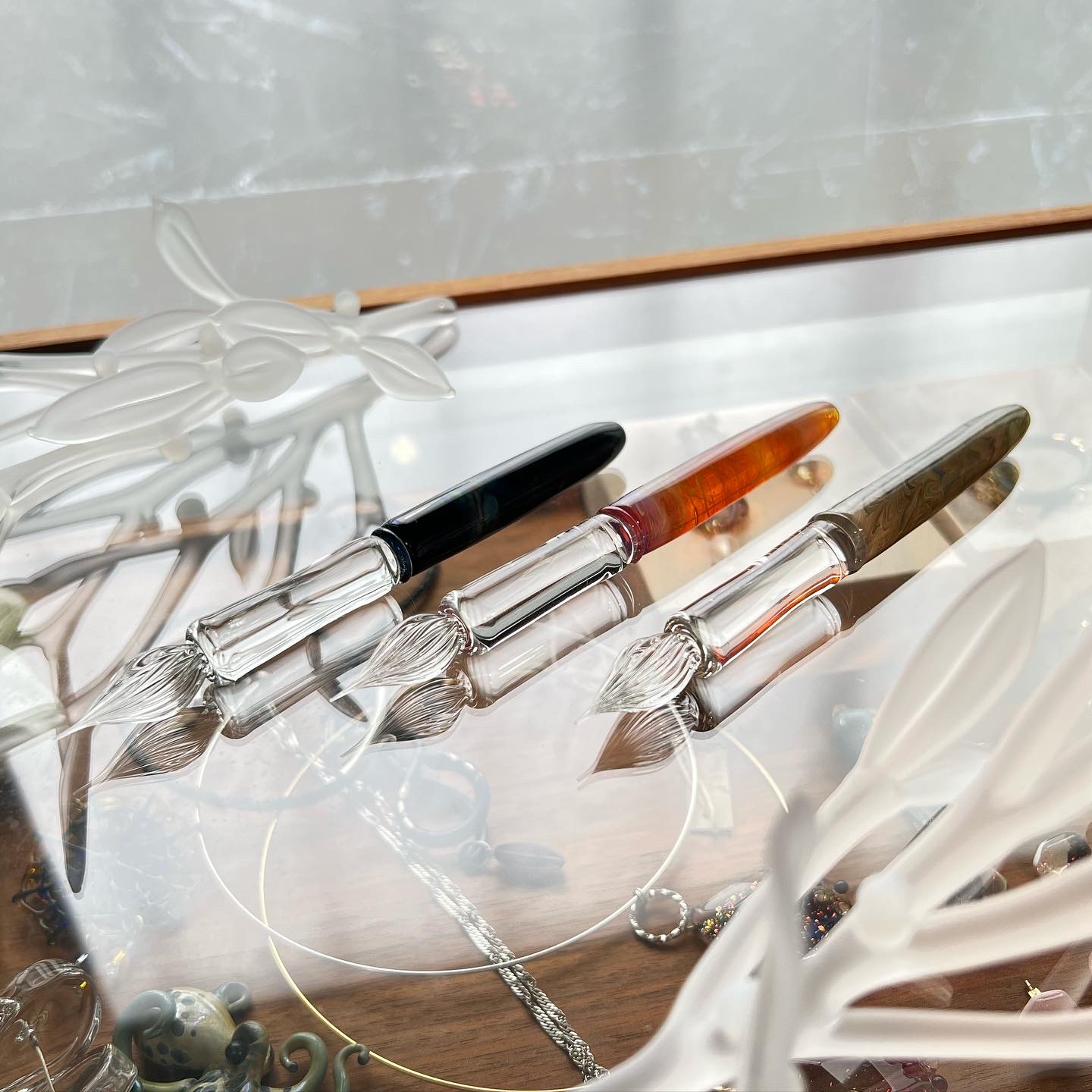 色華硝子 iroka glass ガラスペン 翠雨 細軸 色華硝子 iroka glass
