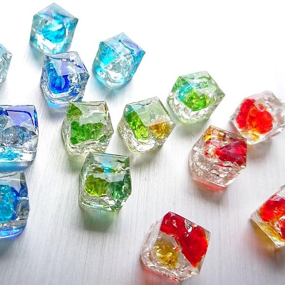 シルバーポストピアス】琉球ガラスの涼やかピアス ブルー 夏の空と海の